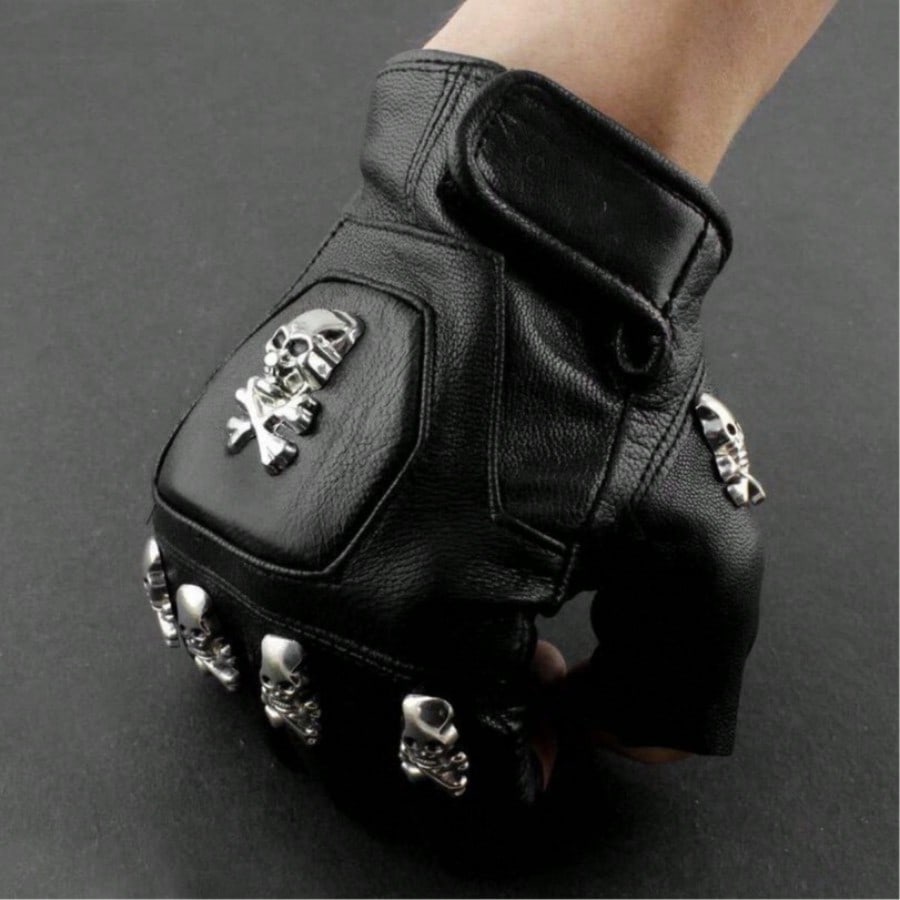 Leather Driving Glove - قفازات رجالية بدون أصابع من الجلد